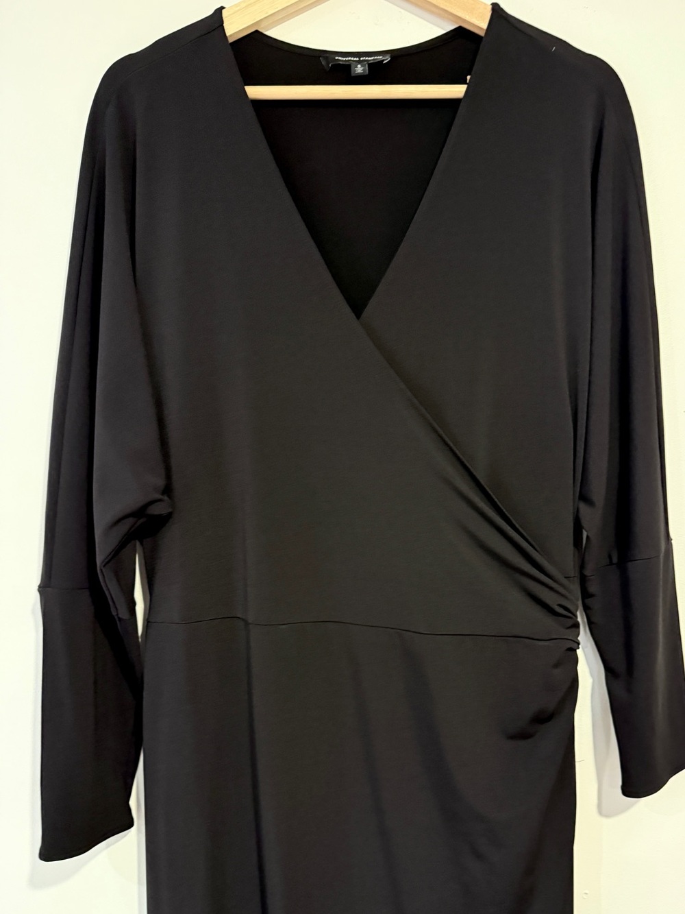 Universal Standard Wrap Dress - Black Small Dolman Sleeves